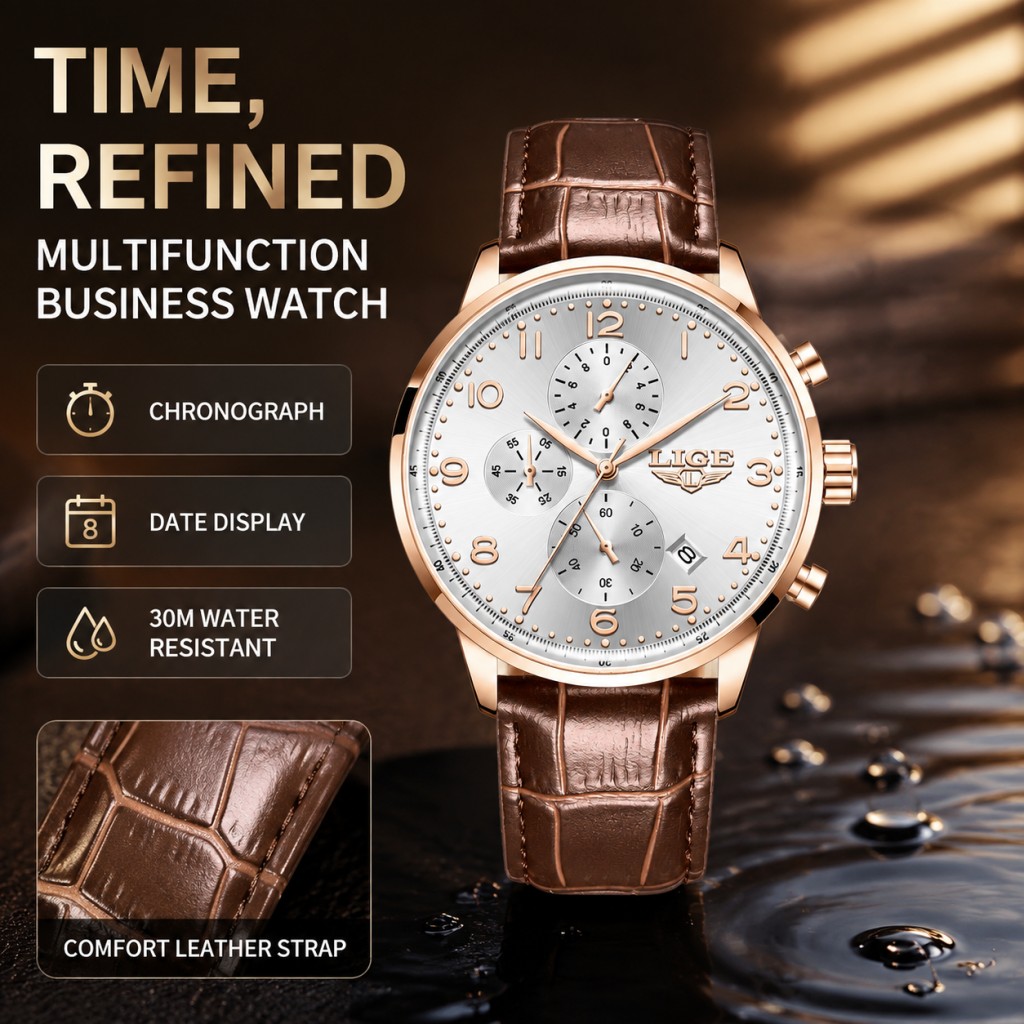LIGE New Men Watch Fashion Top - Luxury Watch Top 10 review and price